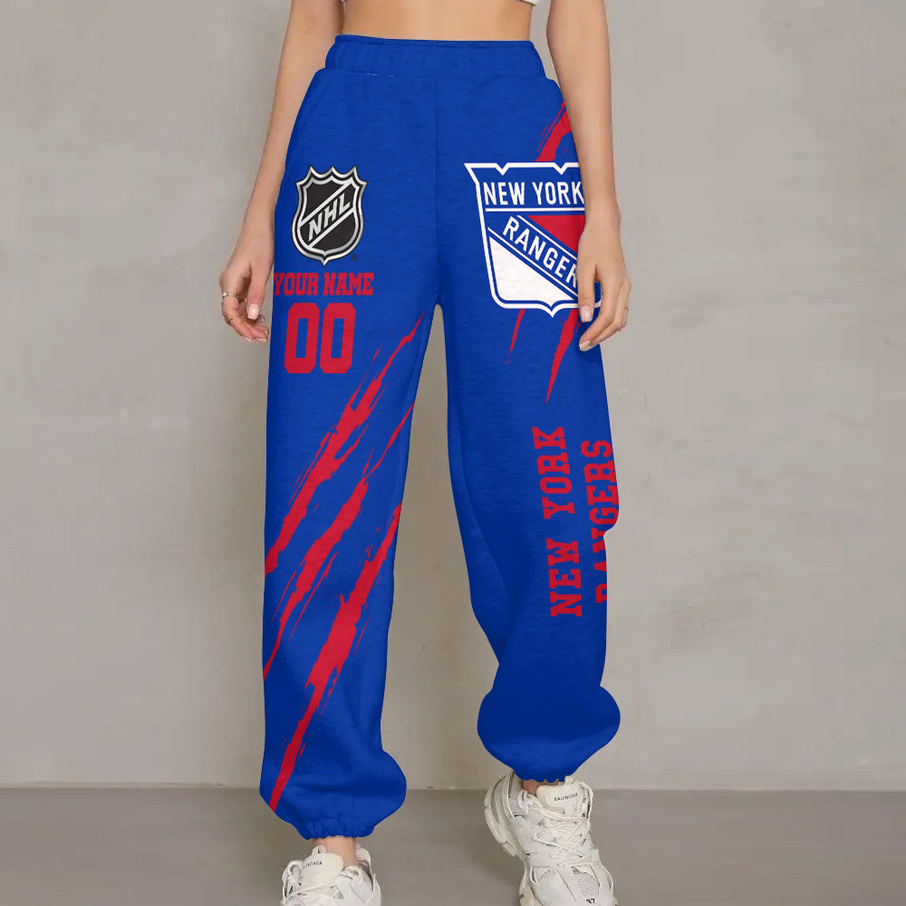 LIMITED EDITION - NEW CUSTOMIZED NHL24 NYR NEW YORK RANGERS UNISEX LONG PANTS