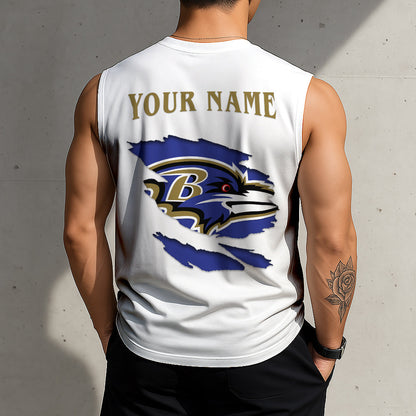 LIMITED EDITION - NEW CUSTOMIZED NFL28 BTR BALTIMORE RAVENS TANKTOP & GYM SHIRT