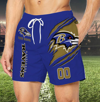 LIMITED EDITION - NEW PREMIUM NFL28 BTR BALTIMORE RAVENS SHORT PANTS
