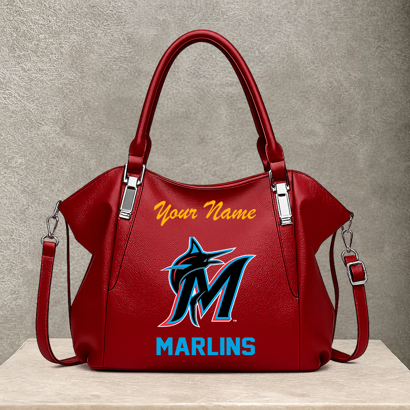 LIMITED EDITION - NEW CUSTOMIZED MLB20 MMS MIAMI MARLINS SHOULDER HANDBAG