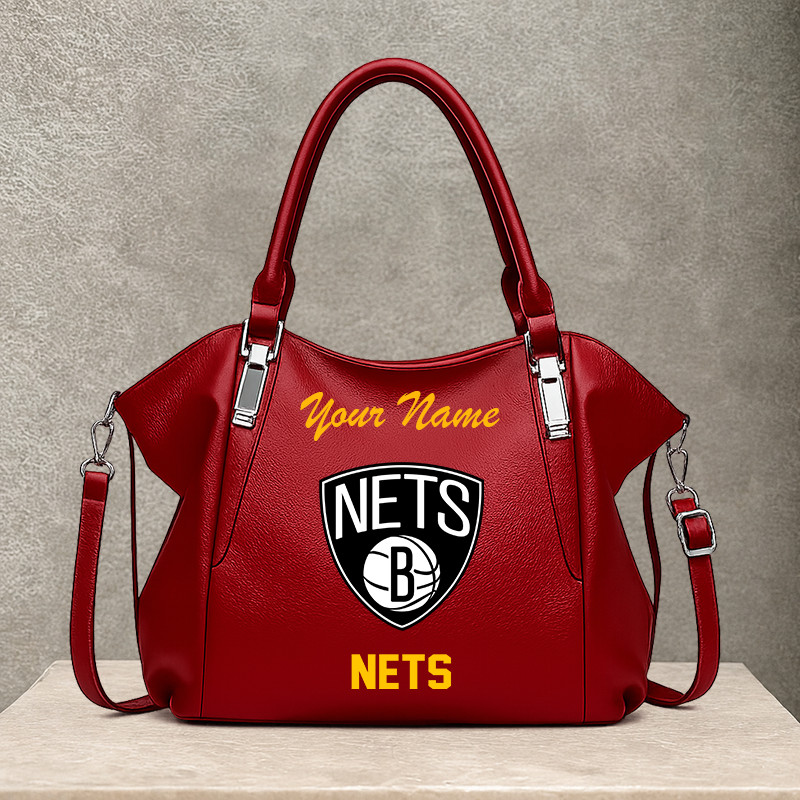 LIMITED EDITION - NEW CUSTOMIZED NBA25 BNE BROOKLYN NETS SHOULDER HANDBAG