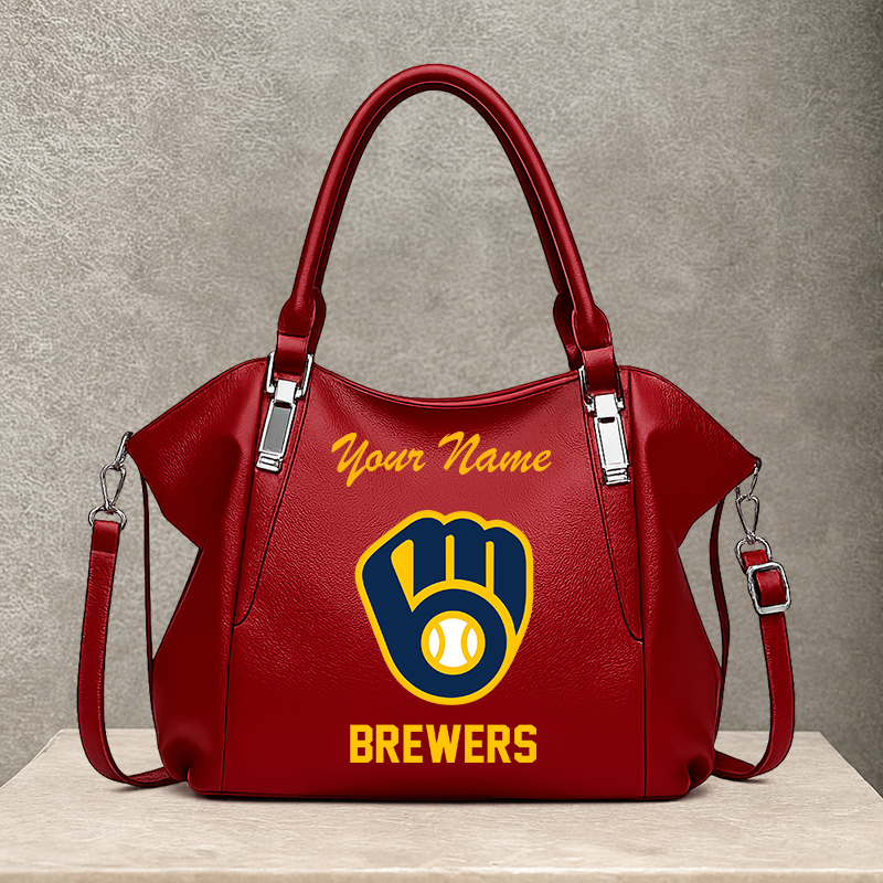 LIMITED EDITION - NEW CUSTOMIZED MLB15 MBS MILWAUKEE BREWERS SHOULDER HANDBAG