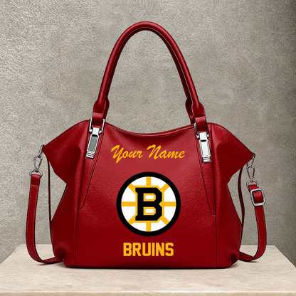 LIMITED EDITION - NEW CUSTOMIZED NHL02 BTB BOSTON BRUINS SHOULDER HANDBAG