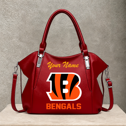 LIMITED EDITION - NEW CUSTOMIZED NFL16 CCB CINCINNATI BENGALS SHOULDER HANDBAG