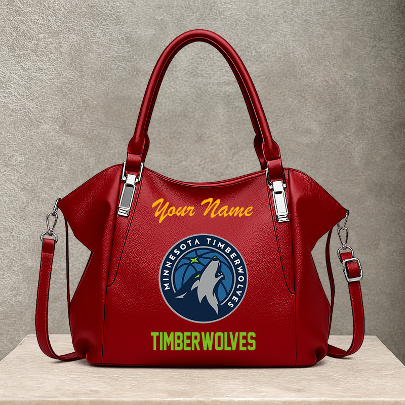 LIMITED EDITION - NEW CUSTOMIZED NBA05 MTW MINNESOTA TIMBERWOLVES SHOULDER HANDBAG