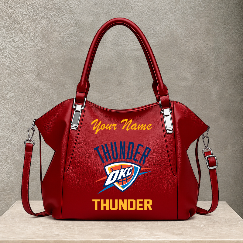 LIMITED EDITION - NEW CUSTOMIZED NBA01 OCT OKLAHOMA CITY THUNDER SHOULDER HANDBAG