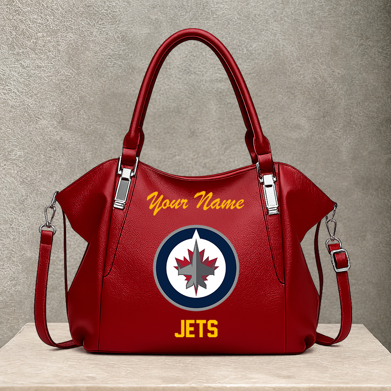 LIMITED EDITION - NEW CUSTOMIZED NHL21 WPJ WINNIPEG JETS SHOULDER HANDBAG