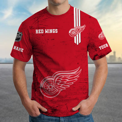 LIMITED EDITION - NEW CUSTOMIZED NHL22 DRW DETROIT RED WINGS T-SHIRT FOR FANS