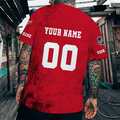 LIMITED EDITION - NEW CUSTOMIZED NHL22 DRW DETROIT RED WINGS T-SHIRT FOR FANS