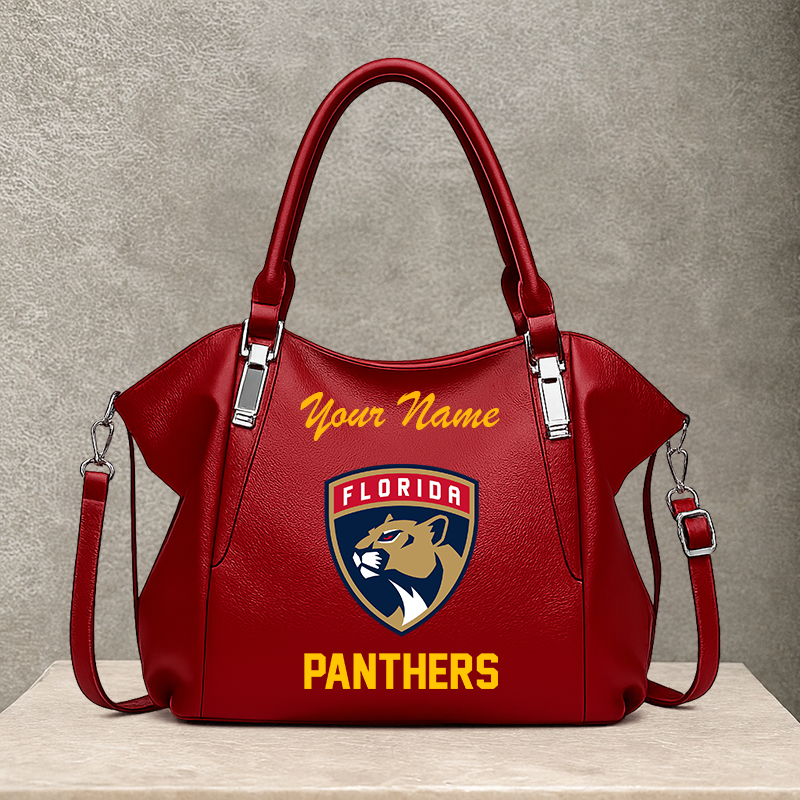 LIMITED EDITION - NEW CUSTOMIZED NHL01 FPT FLORIDA PANTHERS SHOULDER HANDBAG