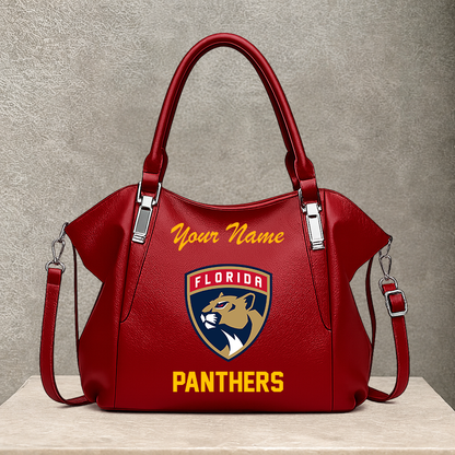 LIMITED EDITION - NEW CUSTOMIZED NHL01 FPT FLORIDA PANTHERS SHOULDER HANDBAG