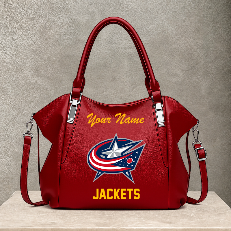 LIMITED EDITION - NEW CUSTOMIZED NHL18 CBJ COLUMBUS BLUE JACKETS SHOULDER HANDBAG
