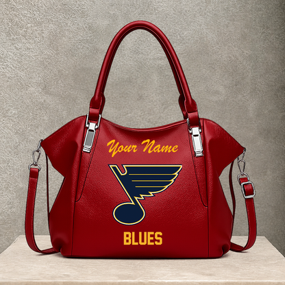 LIMITED EDITION - NEW CUSTOMIZED NHL14 SLB ST. LOUIS BLUES SHOULDER HANDBAG