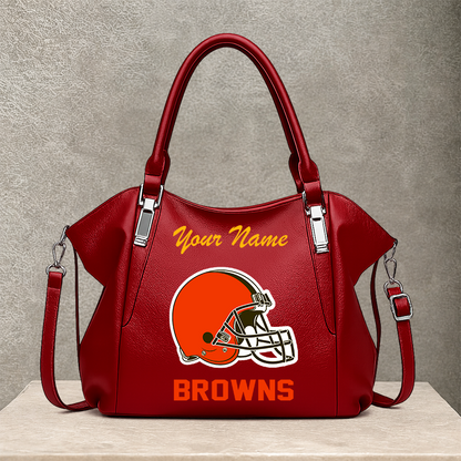 LIMITED EDITION - NEW CUSTOMIZED NFL29 CLB CLEVELAND BROWNS SHOULDER HANDBAG