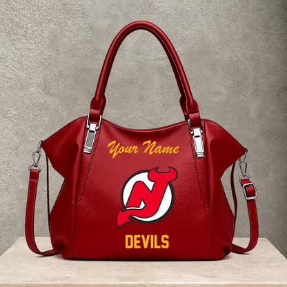 LIMITED EDITION - NEW CUSTOMIZED NHL06 NJD NEW JERSEY DEVILS SHOULDER HANDBAG