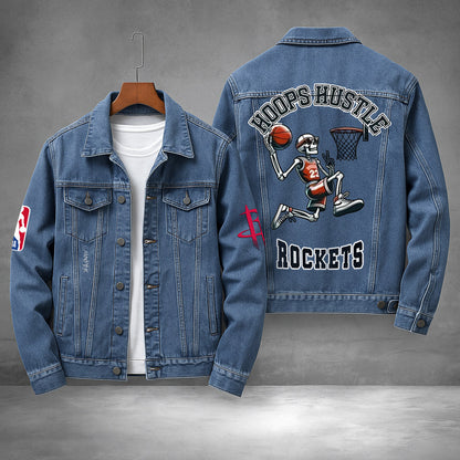 LIMITED EDITION - NEW PREMIUM NBA07 HR HOUSTON ROCKETS DENIM JACKET