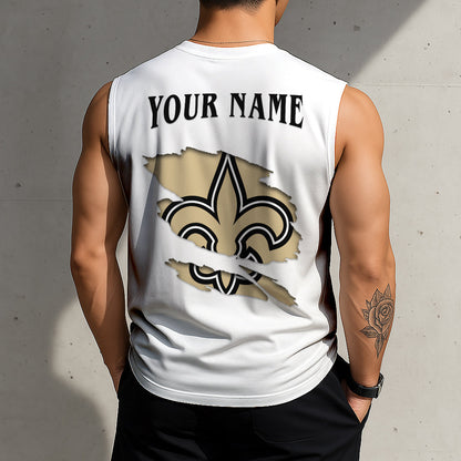 LIMITED EDITION - NEW CUSTOMIZED NFL24 NOS NEW ORLEANS SAINTS TANKTOP & GYM SHIRT