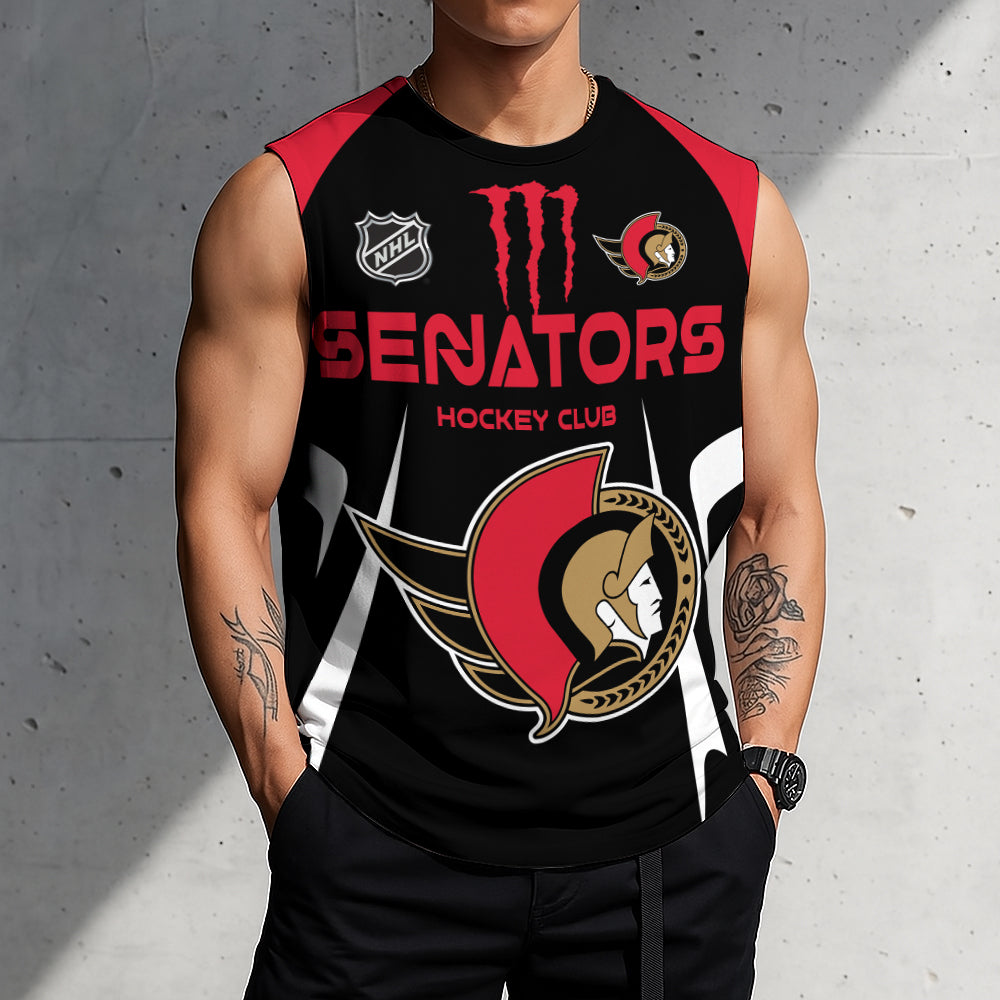 LIMITED EDITION - NEW CUSTOMIZED NHL29 OSN OTTAWA SENATORS TANK TOP & GYM SHIRT