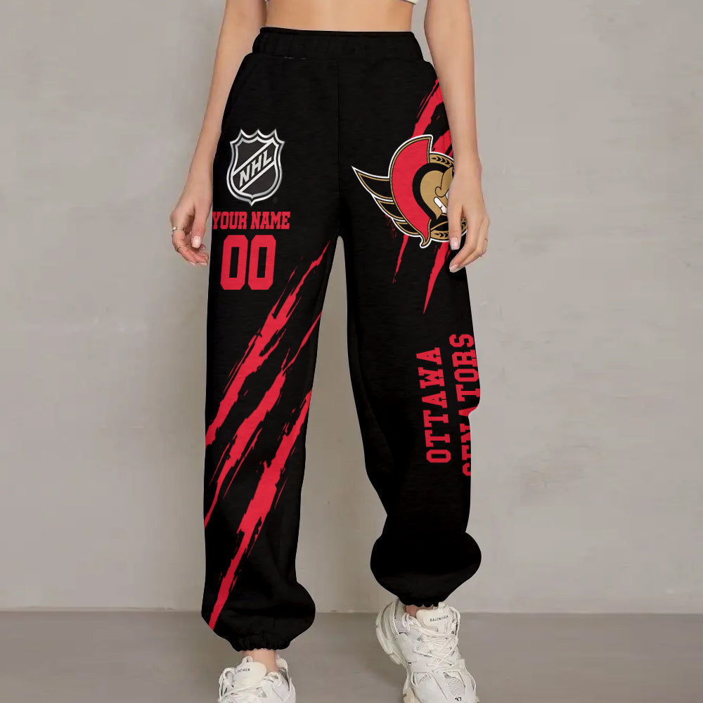 LIMITED EDITION - NEW CUSTOMIZED NHL29 OSN OTTAWA SENATORS UNISEX LONG PANTS