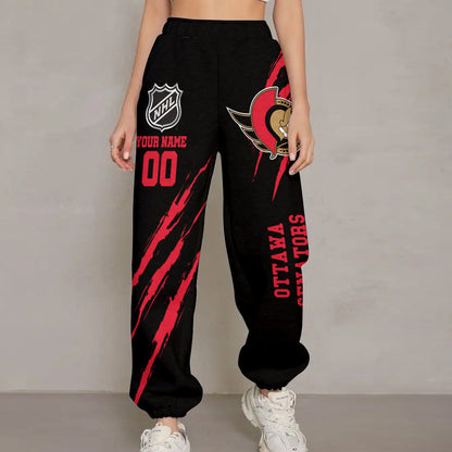 LIMITED EDITION - NEW CUSTOMIZED NHL29 OSN OTTAWA SENATORS UNISEX LONG PANTS
