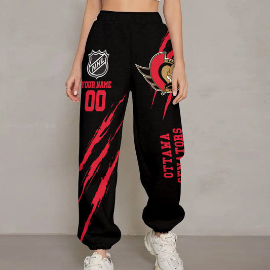 LIMITED EDITION - NEW CUSTOMIZED NHL29 OSN OTTAWA SENATORS UNISEX LONG PANTS