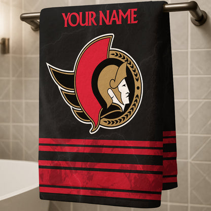 LIMITED EDITION - NEW CUSTOMIZED NHL29 OSN OTTAWA SENATORS BEACH & BATH TOWEL