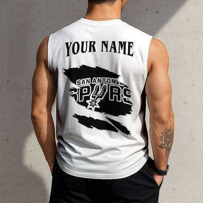 LIMITED EDITION - NEW CUSTOMIZED NBA23 SAS SAN ANTONIO SPURS TANKTOP & GYM SHIRT
