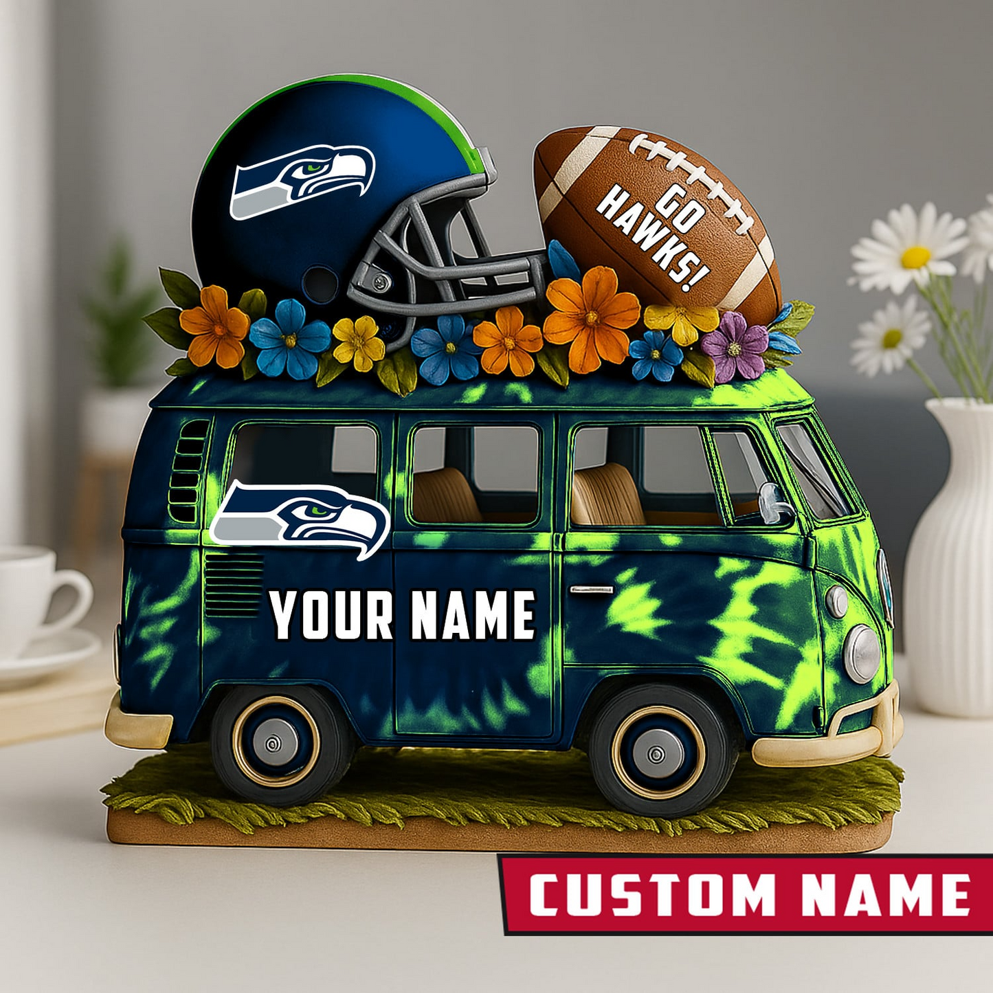 LIMITED EDITION - NEW CUSTOMIZED NFL06 SSH SEATTLE SEAHAWKS BUS ACRYLIC BLOCK