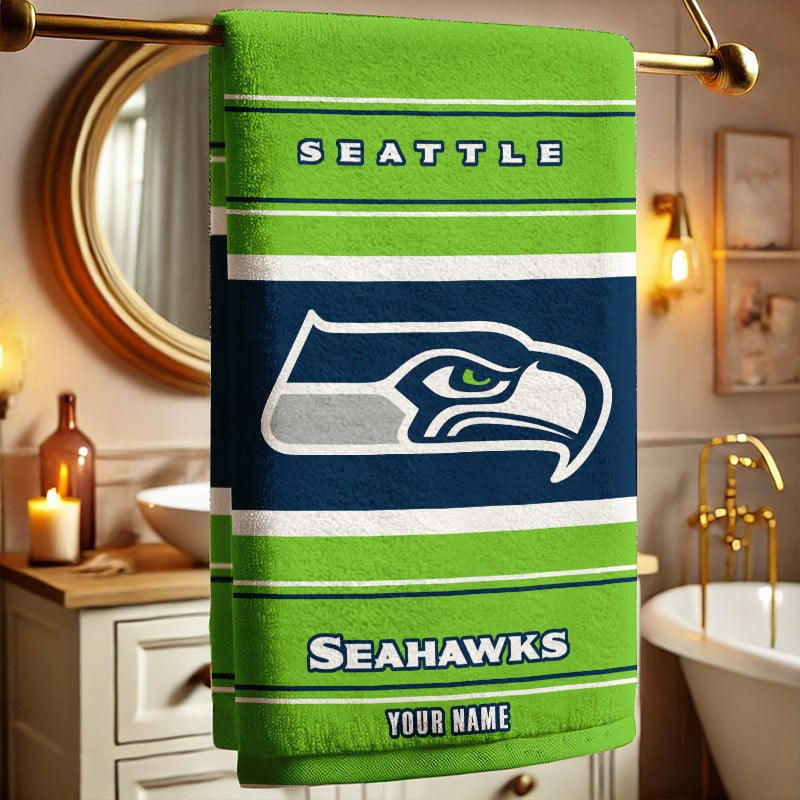 LIMITED EDITION - NEW CUSTOMIZED NFL06 SSH SEATTLE SEAHAWKS BEACH & BATH TOWEL (KIDS & ADULTS)
