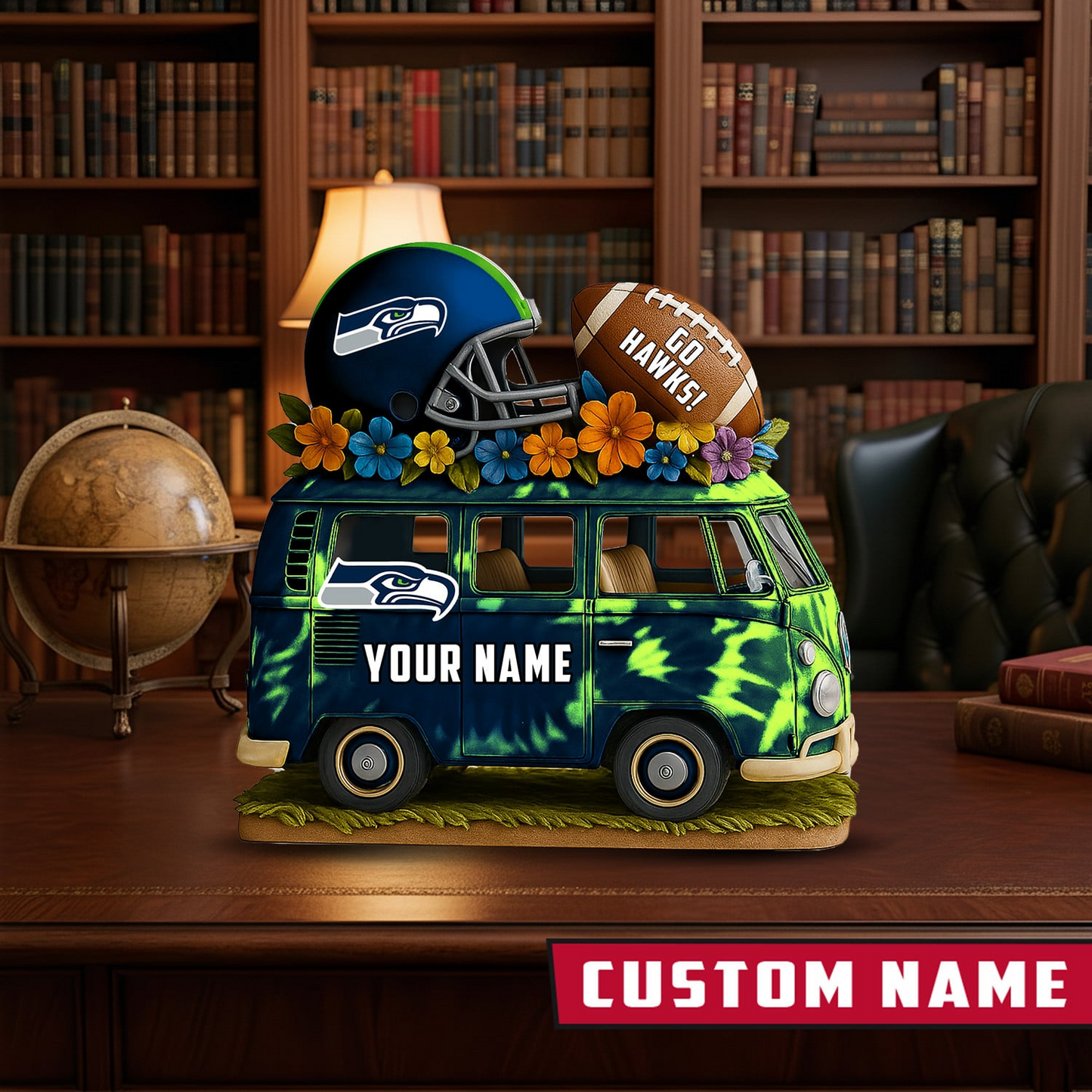 LIMITED EDITION - NEW CUSTOMIZED NFL06 SSH SEATTLE SEAHAWKS BUS ACRYLIC BLOCK