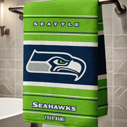 LIMITED EDITION - NEW CUSTOMIZED NFL06 SSH SEATTLE SEAHAWKS BEACH & BATH TOWEL (KIDS & ADULTS)