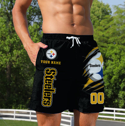 LIMITED EDITION - NEW PREMIUM NFL14 PSB PITTSBURGH STEELERS SHORT PANTS
