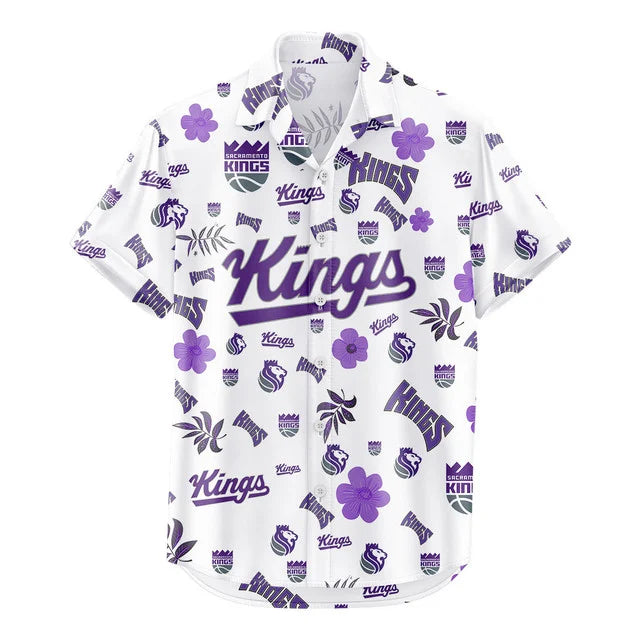 LIMITED EDITION - NEW CUSTOMIZED NBA16 SKI SACRAMENTO KINGS UNISEX HAWAIIAN SHIRT & SHORTS SET