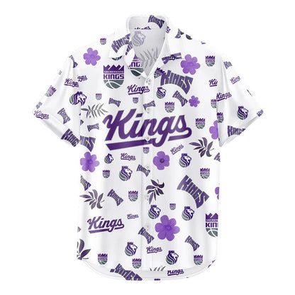 LIMITED EDITION - NEW CUSTOMIZED NBA16 SKI SACRAMENTO KINGS UNISEX HAWAIIAN SHIRT & SHORTS SET