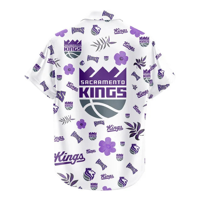 LIMITED EDITION - NEW CUSTOMIZED NBA16 SKI SACRAMENTO KINGS UNISEX HAWAIIAN SHIRT & SHORTS SET