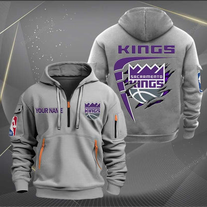 [HOT DEAL] NEW CUSTOMIZED NBA16 SK SACRAMENTO KINGS QUARTER ZIP HOODIE