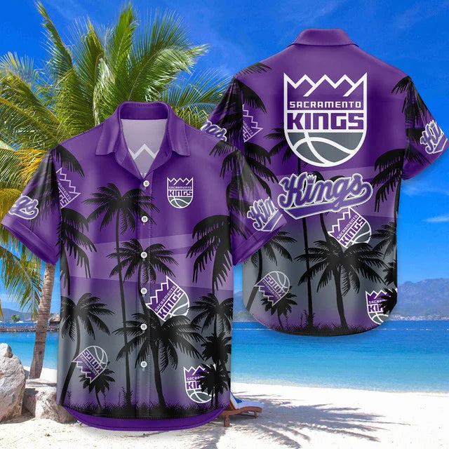 LIMITED EDITION - NEW CUSTOMIZED NBA16 SKI SACRAMENTO KINGS UNISEX HAWAIIAN SHIRT & SHORTS SET