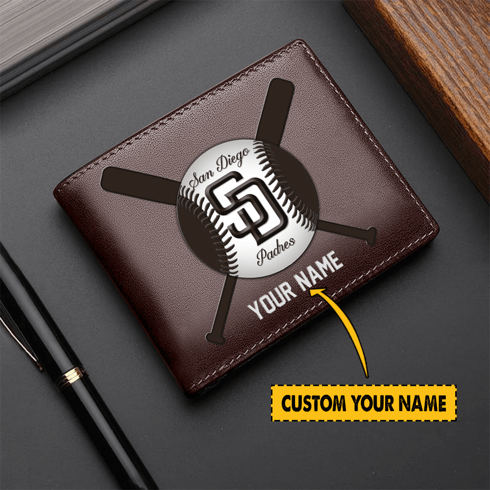 LIMITED EDITION - NEW CUSTOMIZED MLB18 SDP SAN DIEGO PADRES LEATHER WALLET
