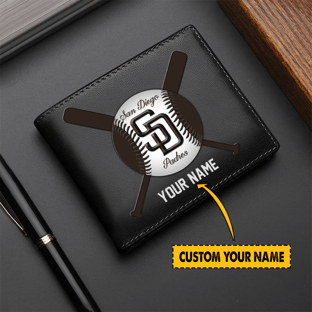 LIMITED EDITION - NEW CUSTOMIZED MLB18 SDP SAN DIEGO PADRES LEATHER WALLET
