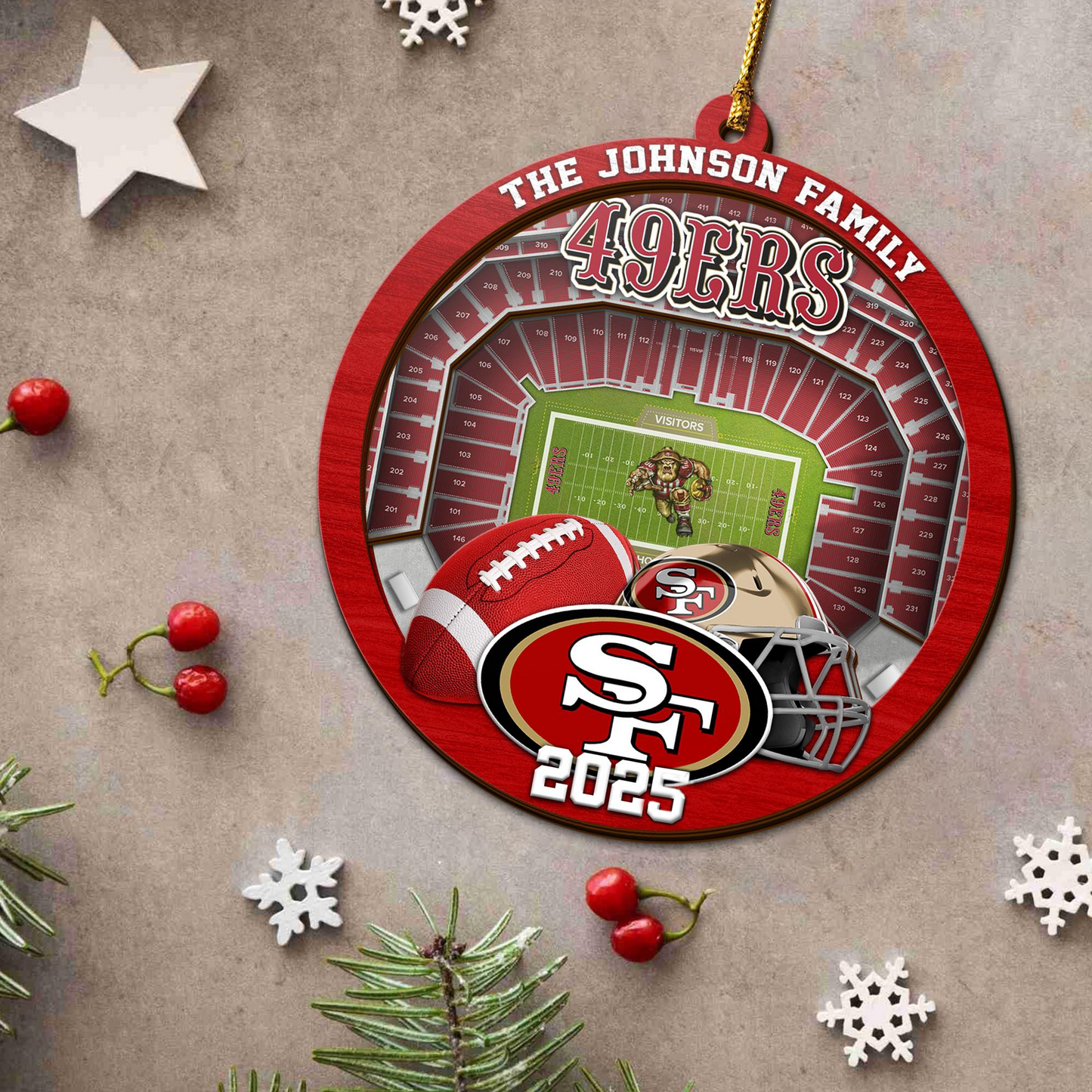 LIMITED EDITION - NEW CUSTOMIZED NFL11 SF49 SAN FRANCISCO 49ERS ORNAMENT