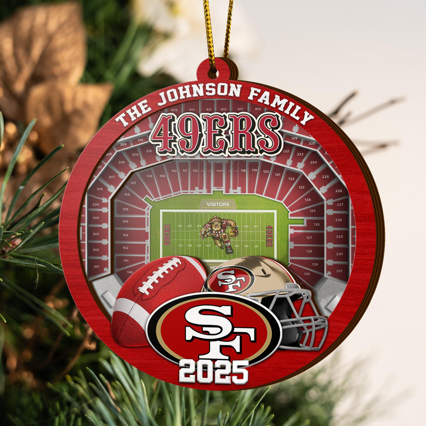 LIMITED EDITION - NEW CUSTOMIZED NFL11 SF49 SAN FRANCISCO 49ERS ORNAMENT