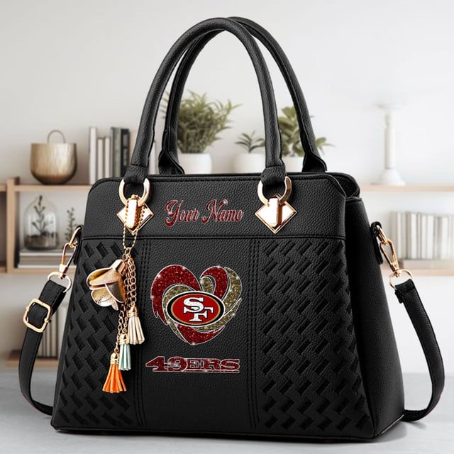 LIMITED EDITION - NEW CUSTOMIZED NFL11 SF49 SAN FRANCISCO 49ERS ZIP HANDBAG MULTICOLOR