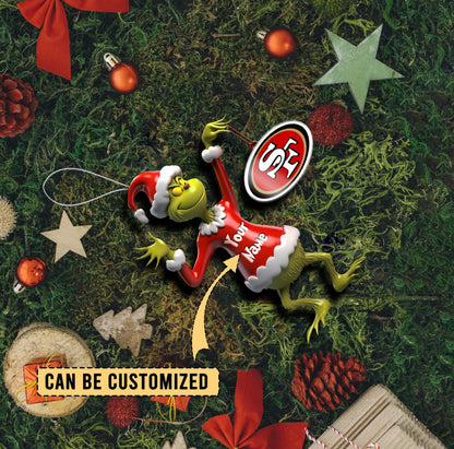 LIMITED EDITION - NEW CUSTOMIZED NFL11 SF49 SAN FRANCISCO 49ERS THE GRINCH ACRYLIC ORNAMENT