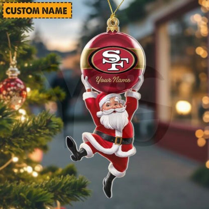 LIMITED EDITION - NEW CUSTOMIZED NFL11 SF49 SAN FRANCISCO 49ERS CHRISTMAS ACRYLIC ORNAMENT