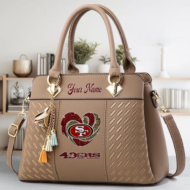 LIMITED EDITION - NEW CUSTOMIZED NFL11 SF49 SAN FRANCISCO 49ERS ZIP HANDBAG MULTICOLOR