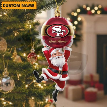 LIMITED EDITION - NEW CUSTOMIZED NFL11 SF49 SAN FRANCISCO 49ERS CHRISTMAS ACRYLIC ORNAMENT