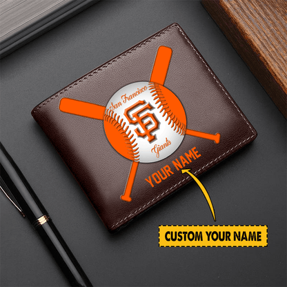 LIMITED EDITION - NEW CUSTOMIZED MLB06 SFG SAN FRANCISCO GIANTS LEATHER WALLET