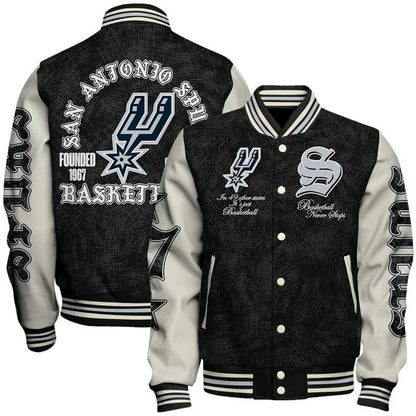 LIMITED EDITION - NEW CUSTOMIZED NBA23 SAS SAN ANTONIO SPURS BASEBALL JACKET, SATIN VARSITY JACKET