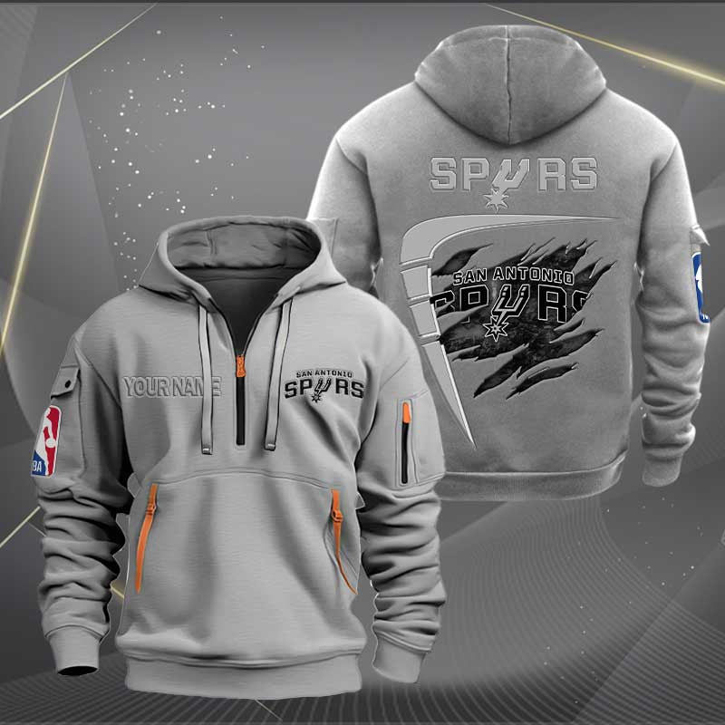 [HOT DEAL] NEW CUSTOMIZED NBA23 SA SAN ANTONIO SPURS QUARTER ZIP HOODIE
