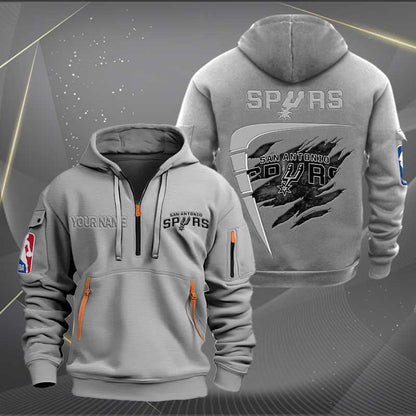 [HOT DEAL] NEW CUSTOMIZED NBA23 SA SAN ANTONIO SPURS QUARTER ZIP HOODIE